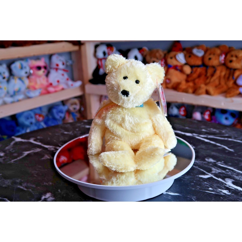 TY Beanie Baby - Sherbet the Bear (Yellow Version) | Tush Tag Issues | Vintage